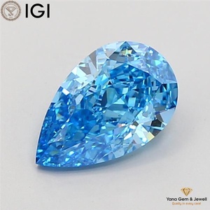 Diamante Cultivado en Laboratorio CVD, Corte Pera, Certificado IGI, Color Azul Intenso, Claridad VS2, 5.00 Quilates, para un Anillo Magnífico - Product Image 1