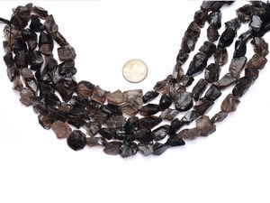 Cuentas de Cuarzo Ahumado Natural Marrón de 16mm-20mm, Pepitas de Cuarzo AAA en Bruto, Pulidas Irregularmente, Piedras Semipreciosas para Joyería - Product Image 2