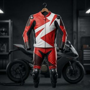 <b>Motorcycle</b> Leather Racing Riding Suit CE Approved Windproof Waterproof Breathable Double Stitching Unisex Cowhide Leather <b>Summer</b> - Product Image 2
