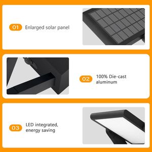 Lampes murales d'extérieur à intensité variable Inowel 11611HB, lampes murales solaires avec détecteur de mouvement, lampes de porche, appliques murales - Product Image 6