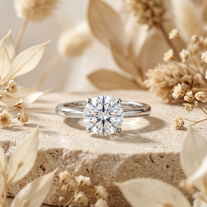 Luxury 925 Sterling <b>Silver</b> <b>Solitaire</b> <b>Ring</b> Moissanite 2CT Round Diamond Engagement Wedding <b>Ring</b> Custom Fine Jewelry - Product Image 1