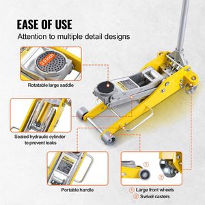 Martinetto idraulico da corsa in alluminio per impieghi gravosi da 3 tonnellate (6600 libbre) a basso profilo con doppio pistone per sollevamento rapido auto - Product Image 6