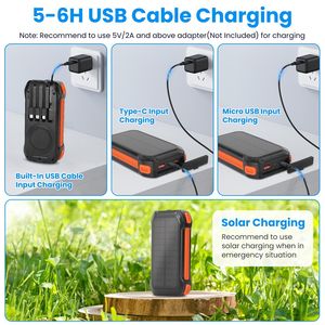 Cargador Solar Portátil de 49800mAh, 22.5W PD, Carga Rápida, Banco de Energía con Carga Inalámbrica de 15W, 4 Bancos de Energía Integrados - Product Image 4