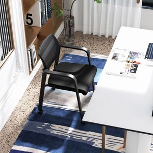 Set di 2 Sedie da Ufficio Impilabili con Rotelle e Schienale in Rete Confortevole - Product Image 4