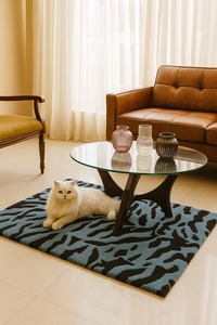 Alfombra de lujo de primera calidad con diseño de piel de guepardo azul y negro, lavable, para decoración del hogar, sala de estar, picnic - Product Image 1