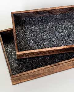 Wooden Serving Tray Handmade Natural Wood Tray for <b>Kitchen</b> Food Serving Breakfast Coffee Table Home <b>Decor</b> - Product Image 1