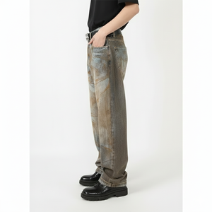 Vaqueros holgados vintage lavados para hombre, estilo urbano, con lavado desgastado, cómodos y transpirables - Product Image 5