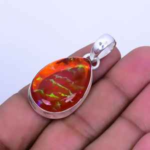 Australian Triplet Opal <b>Pendant</b> 925 Sterling Silver Handmade Boho Jewelry Natural Opal <b>Necklace</b> For Women - Product Image 5