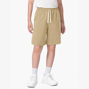 Pantalones Cortos Deportivos de Felpa Francesa de Algodón Color Caqui para Niños, para Uso Diario, Fútbol, Baloncesto, con Bolsillos - Product Image 2