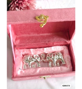 Indian German Silver Cow Calf Idol Luxury Handmade Decorative <b>Gift</b> Set Velvet Box Wedding Housewarming Pooja Decor Gifting - Product Image 2