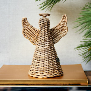 Tabletop centerpiece rattan angel figurines handwoven angels premium quality <b>christmas</b> figurine - Product Image 5
