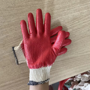 ถุงมือยางเคลือบหลายสีแบบเวียดนาม ป้องกันการบาด ป้องกันการลื่น ใช้ซ้ำได้ ถุงมือถักเคลือบยางลาเท็กซ์ผสมฝ้าย 10 คู่ สำหรับทำสวน ป้องกันมือ - Product Image 1