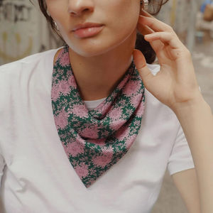 Pañuelo de Satén de Algodón con Estampado Personalizado, Unisex, Multifuncional, Transpirable, de Alta Calidad, Pañuelos para Mujer - Product Image 5