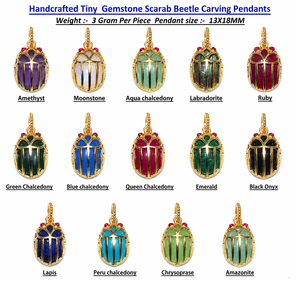 Pendentif Scarabée Minuscule en Or 18K Fait Main avec Sertissage Clos et Pierres Précieuses Multicolores, Style Bohème pour Femme et Unisexe, Idéal Soirée, Certifié IGI - Product Image 6
