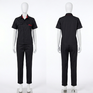 Premium 240 GSM Cotton Poly Women Work Uniform White Short Sleeve Panel Free Custom Embroidery Print Logo Set <b>Overall</b> Clothes - Product Image 3