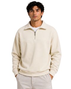 Sweat-shirt personnalisé pour homme, coupe oversize, à quart de zip, en molleton à manches longues, style streetwear décontracté, en coton épais - Product Image 1