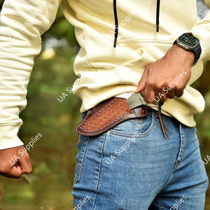 Cuchillo Táctico de Supervivencia para Exteriores de Alta Calidad, Forjado a Mano en Acero de Damasco, Hoja Fija, Mango de Madera, Punta de Gota, Afilado como una Navaja, para Caza - Product Image 6