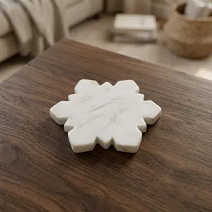 Luxury <b>Marble</b> <b>Coasters</b> Set Handmade Natural Stone Cup <b>Coasters</b> Waterproof Heat Resistant for Home Office and Kitchen - Product Image 5