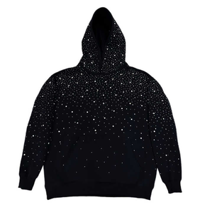 High Quality Custom Trendy Winter Rhinestone Pullover Hoodie 100% Cotton <b>Thick</b> <b>Fleece</b> Blank - Product Image 6