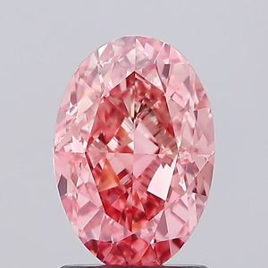Diamant CVD cultivé en laboratoire, certifié IGI, 3,60 carats, rose vif fantaisie, forme ovale, clarté VS2, pour la fabrication de bijoux, provenant d'un fabricant indien. - Product Image 1