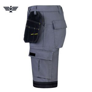 Shorts de travail personnalisés à haute visibilité en polyester fluorescent multi-poches pour hommes |   Shorts utilitaires robustes |   Carpentier - Product Image 3