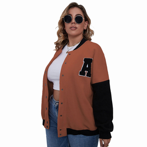 Chaqueta Varsity Corta de Lana para Mujer, Estilo Béisbol Vintage, Chaqueta Bomber Universitaria con Letras - Product Image 2