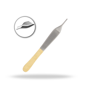 Adson TC Delicate Tissue And Suture Forcep 1x2 Teeth Standard Size Tungsten Carbide Surgical Tissue Forceps - Product Image 1