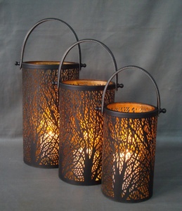 Lanternes décoratives pour la maison, nouvelle conception, découpées au laser, avec finition thermolaquée, pour espaces extérieurs et intérieurs, style Urban Born Antique. - Product Image 3