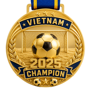 Médailles de football Champion du Vietnam en alliage de zinc gravées Or Argent Bronze – Récompenses sportives durables pour le football - Product Image 5