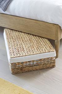 ตะกร้าผักตบชวาสีขาวครึ่งหนึ่ง ตะกร้าเก็บของทำมือ ขายส่ง เป็นมิตรกับสิ่งแวดล้อม ผลิตในเวียดนาม - Product Image 4