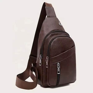 Sac bandoulière en cuir véritable, couleur unie, pour usage quotidien et voyage - Product Image 1