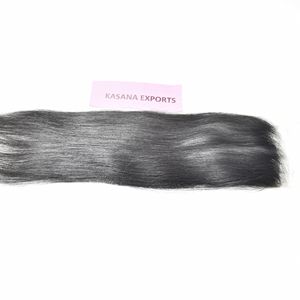 Extensions de cheveux humains à clipser, non traités, 5*5 HD, avec fermeture, cuticules alignées, 100% naturels, couleur naturelle, double trame, tissage indien, faits à la machine - Product Image 5