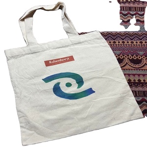 Custom Printed 100% Cotton Canvas <b>Tote</b> <b>Bag</b> with White Handle Drawstring Closure for <b>Promotional</b> Items or Gift Giving - Product Image 3