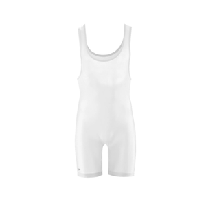 Débardeur de sport blanc uni pour homme, col rond, en spandex et polyester, respirant - Product Image 1