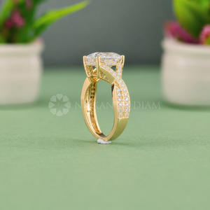 คอลเลคชั่นใหม่ แหวนเพชรทรงปรินเซสคัท เพชรคุณภาพสูง เพชรสร้างในห้องปฏิบัติการ แหวนทองคำขาวประดับเพชรสำหรับผู้หญิง - Product Image 2