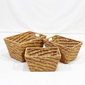 Top Selling Eco Friendly Water Hyacinth <b>Rectangular</b> <b>Storage</b> <b>Basket</b> Organizer Box with Built in Handles - Product Image 4
