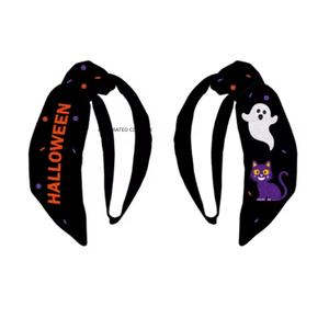 Halloween Women bridal Headwear <b>With</b> Ghost And Cat beaded Design Fashion Headwear For Party Occasion halloween theme party - Product Image 1