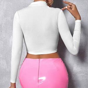 Red Elegant Summer Women's Crop Tank <b>Top</b> Breathable Halter Embroidered Button Short Sleeve Casual Eco-Friendly Spandex/Cotton - Product Image 5