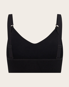 Soutien-gorge de sport léger haute performance pour femme, col en V profond, maintien moyen, sans coutures, bretelles réglables, respirant, pour le yoga, noir - Product Image 5