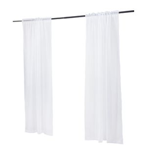 84-Inch <b>Long</b> Sheer White <b>Curtains</b> 2-Panel Set with Dual Rod Pocket Installation 100% Polyethylene Hotel Use Sheer <b>Curtains</b> - Product Image 3