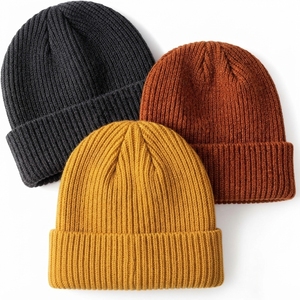 Wholesale Custom Rib Knit Cuffed Beanie Warm Winter Skull <b>Cap</b> Folded Cuff Acrylic <b>Hat</b> Private Label OEM Service Unisex - Product Image 6