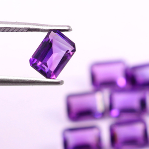 Pierres précieuses améthyste violette 100% naturelle, taille émeraude, rectangulaires, en vrac, pour la création de bijoux, en provenance d'Inde, vente en gros, sur mesure, nouvelle arrivée - Product Image 5