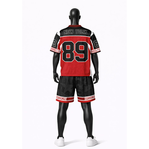 Conjunto de Camiseta y Pantalones Cortos de Fútbol Americano de Primera Calidad, Uniforme Deportivo Transpirable, Ropa de Equipo Personalizada para Entrenamientos y Partidos - Product Image 3