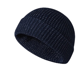 Bonnet à pompon en peluche tricoté avec logo personnalisé, bonnet chaud d'hiver à surpiqûres colorées pour hommes, bonnet ajustable à usage quotidien - Product Image 4
