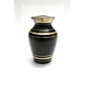 Urne funéraire classique en métal pour cendres humaines, artisanale, noire et argentée, en aluminium gravé, excellent prix - Product Image 3