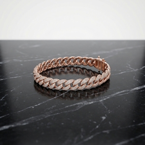 Bracelet en argent sterling avec diamants de laboratoire, maillons cubains classiques, design audacieux et élégant, intemporel, cadeau pour mariage, fiançailles, fête, pour femme - Product Image 6