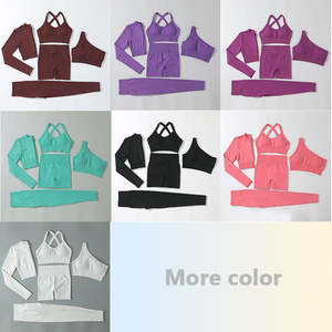 Ensemble de sport 5 pièces sans couture pour femme : soutien-gorge de sport, leggings taille mi-haute, tenue d'entraînement extensible pour fitness et yoga - Product Image 4