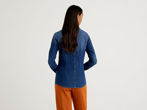 Blusa de Mezclilla para Mujer, Cuello Alto, Secado Rápido, Transpirable, Verano/Invierno, Hecha en Pakistán, Logotipo Personalizado, Alta Calidad, 100% Algodón - Product Image 2