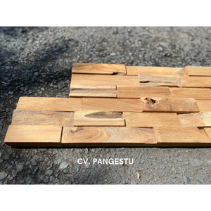 Panneaux muraux insonorisés en teck recyclé à motif géométrique moderne pour villas, divertissement et usage domestique - Product Image 3