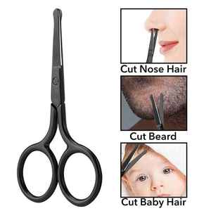 <b>Mini</b> Stainless <b>Black</b> Straight Tip Nose Hair Eyelash Scissors Sharp Blade Manicure Scissors for Facial Hair Removal Beauty Care - Product Image 5